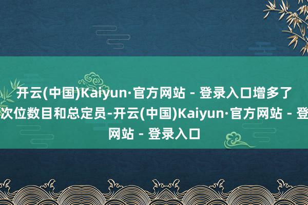 开云(中国)Kaiyun·官方网站 - 登录入口增多了二等座次位数目和总定员-开云(中国)Kaiyun·官方网站 - 登录入口