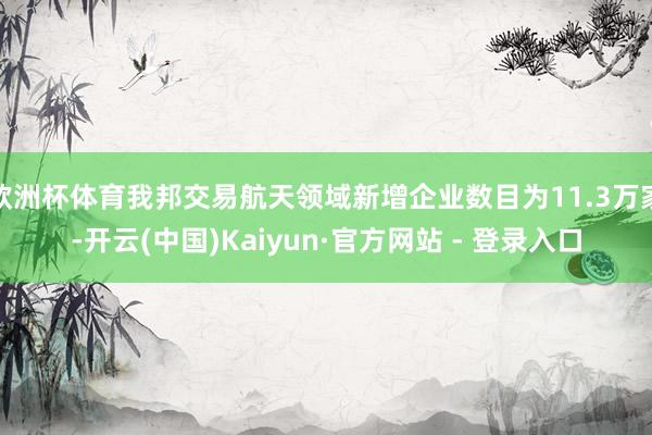 欧洲杯体育我邦交易航天领域新增企业数目为11.3万家-开云(中国)Kaiyun·官方网站 - 登录入口